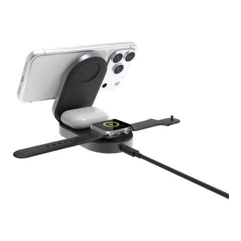 Chargeur 25W sans fil et pliable 3-en-1 Quantum gris-noir | sans marquage | non disponible | non disponible