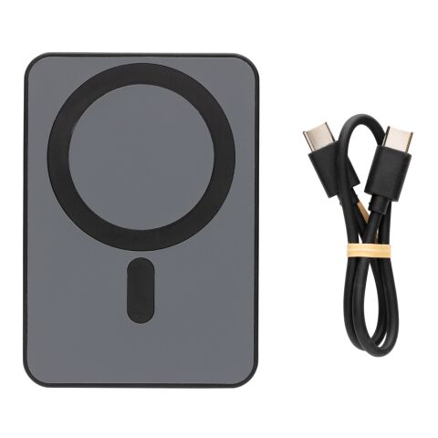 Powerbank magnétique 5000mAh en plastique RCS Magnetix noir | sans marquage | non disponible | non disponible