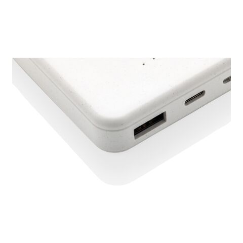 Powerbank 5000mAh avec induction 5W en plastique recyclé RCS blanc | sans marquage | non disponible | non disponible