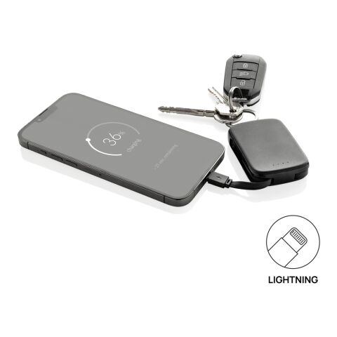 Porte-clés powerbank 2000mAh et câbles intégrés Nexo RCS noir | sans marquage | non disponible | non disponible