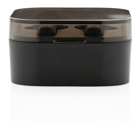 Ecouteurs sans fil TWS dans un boitier de charge noir | sans marquage | non disponible | non disponible