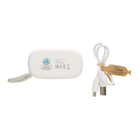 Écouteurs TWS en plastique recyclé RCS et bambou FSC® blanc | sans marquage | non disponible | non disponible