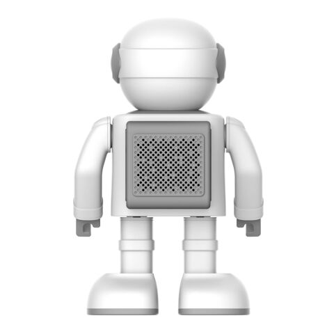 Robert le robot haut-parleur et danseur blanc-gris | sans marquage | non disponible | non disponible