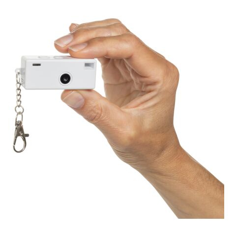 Porte-clés appareil photo en ABS RCS Cliq it blanc | sans marquage | non disponible | non disponible