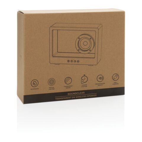Enceinte 5W sans fil et translucide Soundclear noir