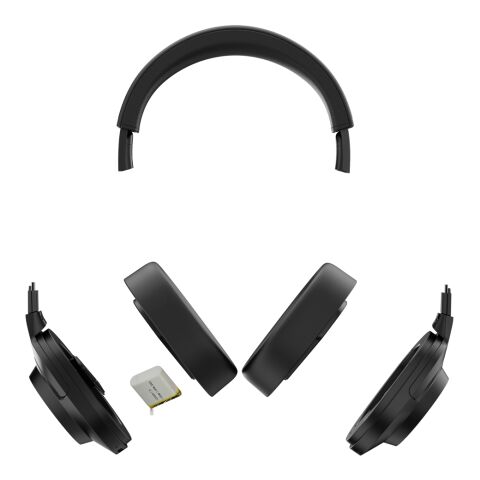 Casque ANC sans fil réparable plastique recyclé RCS Irvine noir | sans marquage | non disponible | non disponible