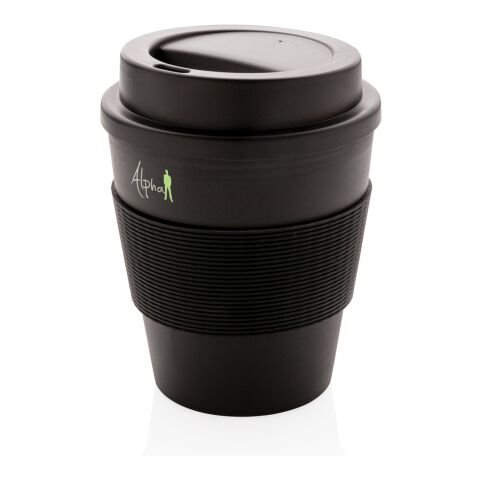 Mug en PP recyclable avec couvercle à vis 350ml noir | sans marquage | non disponible | non disponible