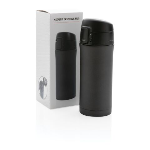 Mug à verrouillage facile métallique mat noir | sans marquage | non disponible | non disponible