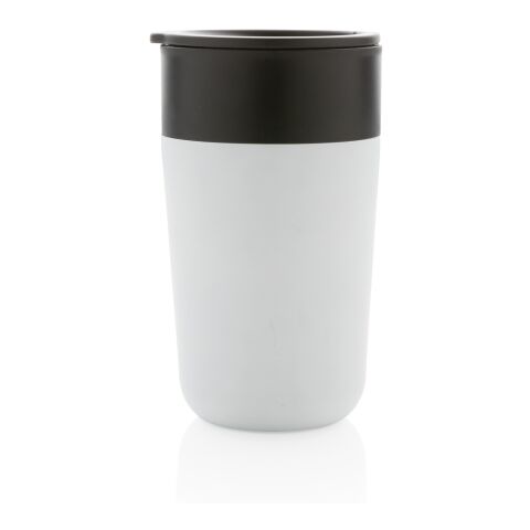 Tasse en acier inoxydable et PP recyclé GRS avec poignée blanc | sans marquage | non disponible | non disponible