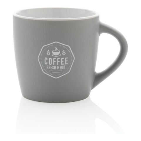 Mug en céramique avec intérieur coloré gris-blanc | sans marquage | non disponible | non disponible