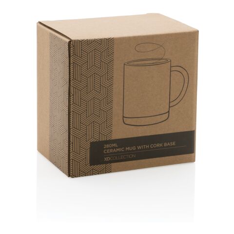 Mug en céramique avec base en liège blanc | sans marquage | non disponible | non disponible