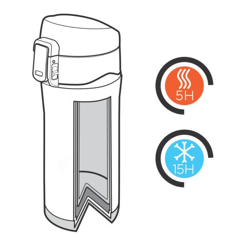 Mug 300ml à fermeture facile en acier inoxydable recyclé RCS noir | sans marquage | non disponible | non disponible