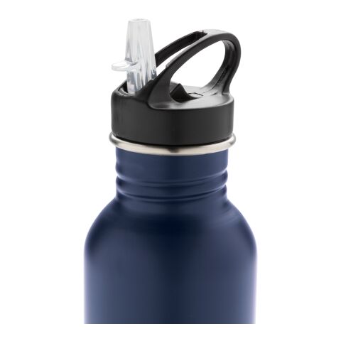 Bouteille de sport en acier inoxydable avec paille - 710 ml blue marin | sans marquage | non disponible | non disponible | non disponible