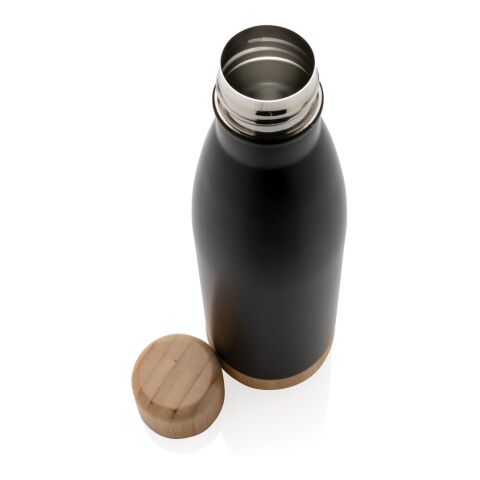 Bouteille isotherme en acier avec finition bambou noir | sans marquage | non disponible | non disponible
