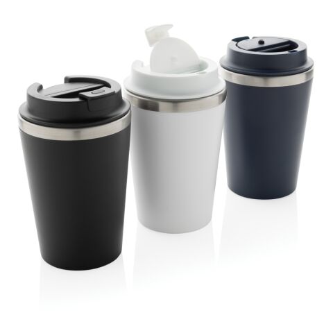 Mug 350ml à double paroi en PP recyclé RCS Java blanc | sans marquage | non disponible | non disponible