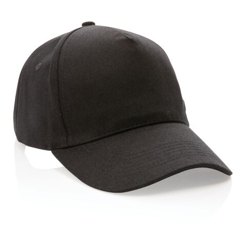 Casquette 5 panneaux en coton recyclé 280gr IMPACT noir | sans marquage | non disponible | non disponible | non disponible