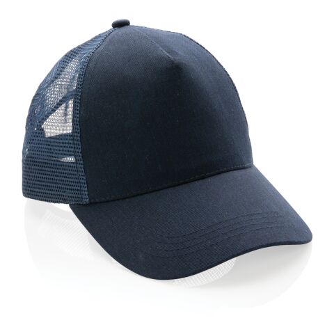 Casquette de routier 5 panneaux coton recyclé Impact AWARE™ bleu marine | sans marquage | non disponible | non disponible | non disponible