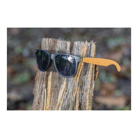 Lunettes de soleil en PC recyclé GRS avec liège FSC® noir | sans marquage | non disponible | non disponible