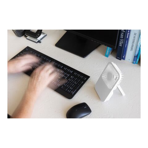 Ventilateur de bureau en plastique recyclé RCS Aervina blanc | sans marquage | non disponible | non disponible
