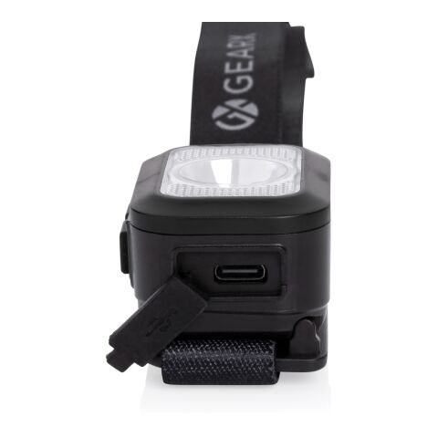 Lampe torche frontale en ABS recyclé RCS Gear X noir-gris | sans marquage | non disponible | non disponible