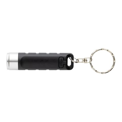 Porte-clés lampe torche charge USB en plastique RCS Globix noir | sans marquage | non disponible | non disponible