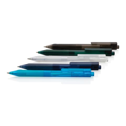 Stylo X9 finition givré avec grip silicone bleu | sans marquage | non disponible | non disponible