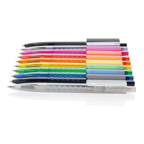 Stylo X3 en plastique givré GRS bleu | sans marquage | non disponible | non disponible