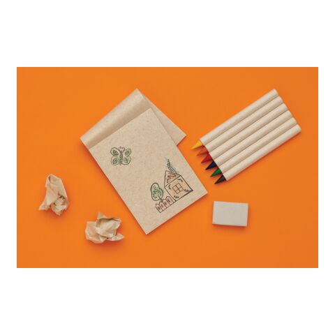 Set de 6 crayons de couleur avec carnet GRS Infinity Micki blanc | sans marquage