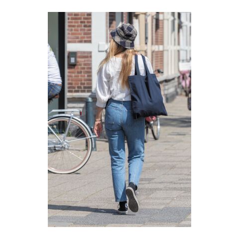 Sac tote bag en coton recyclé 145 gr Impact AWARE™ bleu marine | sans marquage | non disponible | non disponible | non disponible
