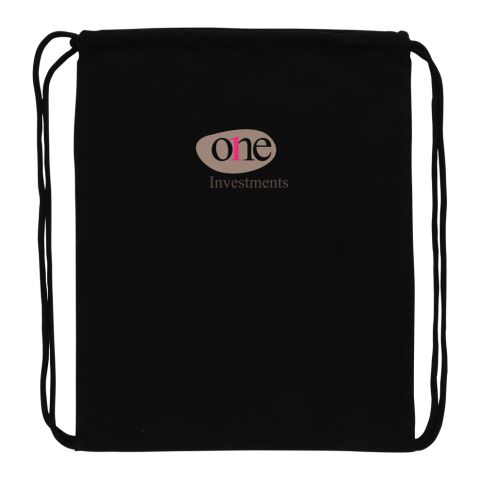 Sac à dos cordelettes en coton recyclé 145 gr Impact AWARE™ noir | sans marquage | non disponible | non disponible | non disponible