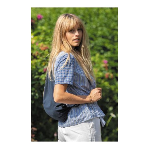 Sac à dos cordelettes en coton recyclé 145 gr Impact AWARE™ bleu marine | sans marquage | non disponible | non disponible | non disponible