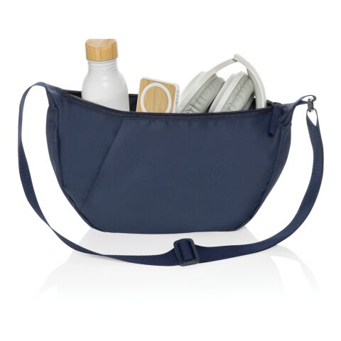 Sac bandoulière XL en rPET AWARE™ Crescent bleu marine | sans marquage | non disponible | non disponible | non disponible