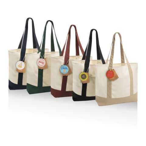 Sac cabas 350gsm en coton recyclé AWARE™ SHOP LOCAL blanc