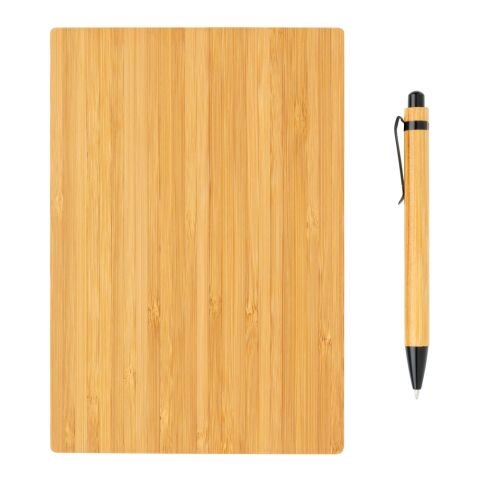 Set carnet de notes A5 et stylo en bambou marron | sans marquage | non disponible | non disponible