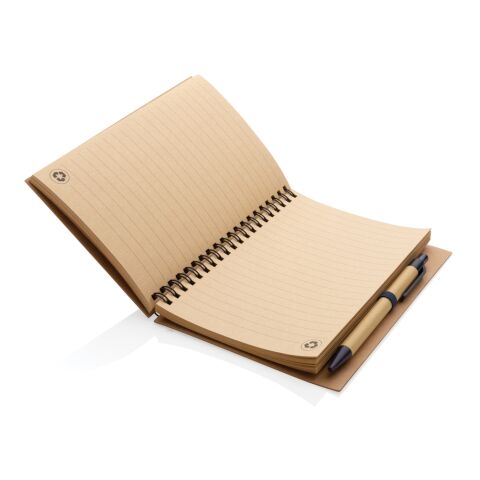 Cahier à spirales kraft avec stylo bleu | sans marquage | non disponible | non disponible