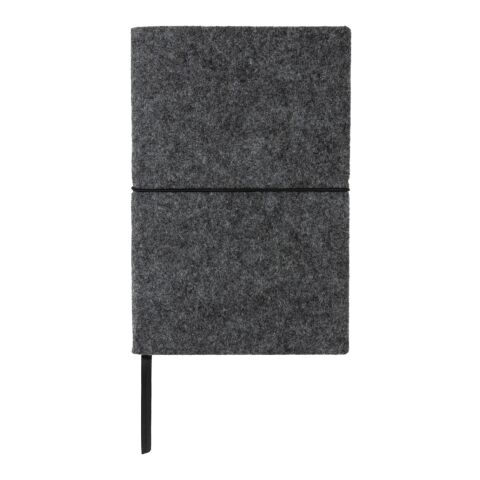 Cahier A5 à couverture souple en feutre recyclé certifié GRS noir | sans marquage | non disponible | non disponible
