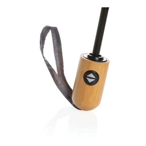 Parapluie 21&quot; automatique rPET 190T et bambou Impact AWARE™ gris | sans marquage | non disponible | non disponible