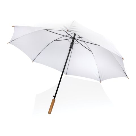 Parapluie 27&quot; en rPET et bambou ouverture auto Impact AWARE™ blanc | sans marquage | non disponible | non disponible