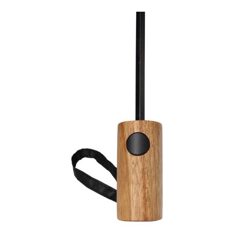 Mini parapluie 21&quot; à ouverture auto en bois d&#039;acacia Kaycey noir | sans marquage | non disponible | non disponible