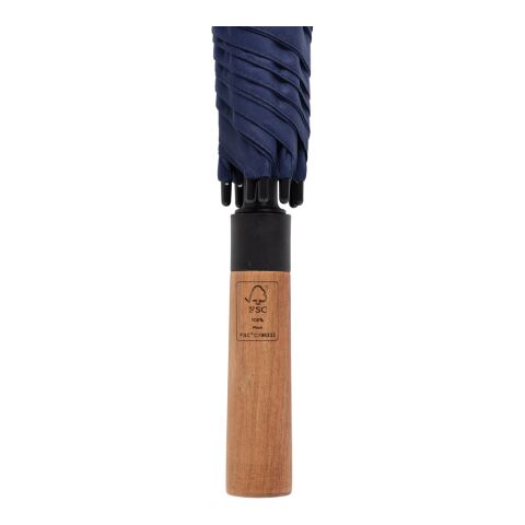 Parapluie 30" en rPET Aware™ et poignée en acacias bleu marine | sans marquage | non disponible | non disponible