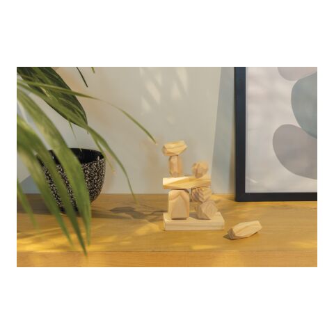 Pierres d&#039;équilibre en bois dans une pochette Ukiyo Crios marron | sans marquage | non disponible | non disponible