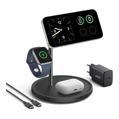 Support de recharge sans fil 3-en-1 Anker MagGo noir