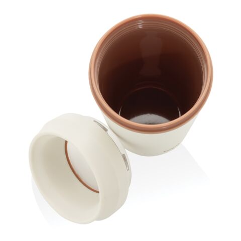 Mug 354 ml avec couvercle 360 en plastique recyclé Topl marron | sans marquage | non disponible | non disponible