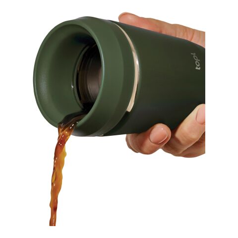Mug 235 ml avec couvercle 360 en acier recyclé Topl vert | sans marquage | non disponible | non disponible