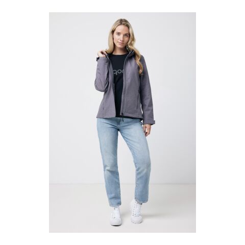 Veste femme soft shell en polyester recyclé Iqoniq Makalu gris chiné volcanique | S | sans marquage | non disponible | non disponible | non disponible