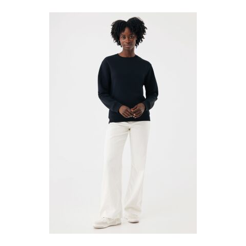 Sweater à col rond en coton recyclé IQONIQ Torla noir | XS