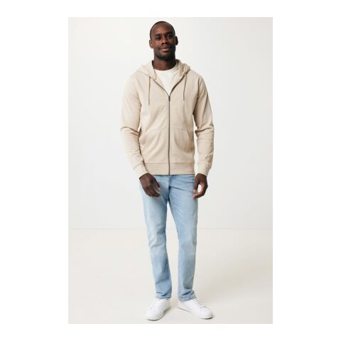 Sweat à capuche avec zip en coton recyclé Iqoniq Abisko désert | XXL | sans marquage | non disponible | non disponible | non disponible