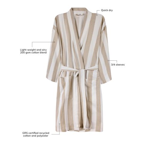 VINGA Peignoir L/XL hammam GRS Ornos beige-blanc | sans marquage | non disponible | non disponible | non disponible