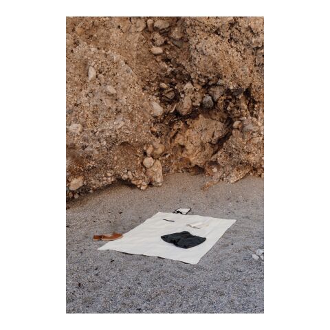 VINGA Couverture pique-nique en toile AWARE™ Volonne blanc cassé-noir | sans marquage | non disponible | non disponible | non disponible