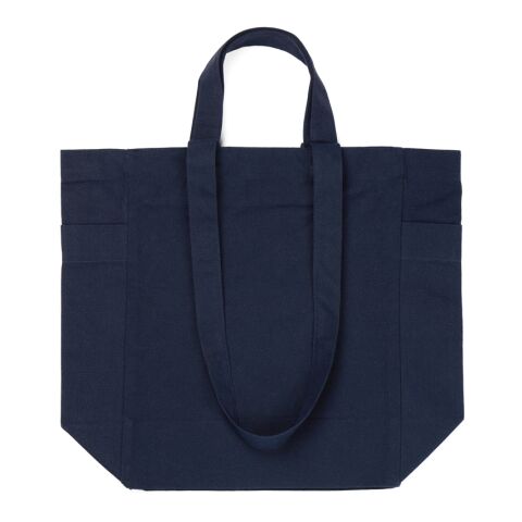 VINGA Tote bag avec zip en toile recyclée Hilo AWARE™ bleu marine | sans marquage | non disponible | non disponible | non disponible